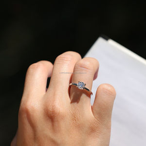 Igi/gia แล็บตัดเพชรวินเทจ14K สีเหลืองแหวนแต่งงาน/งานหมั้นใส่ได้ทั้งชายและหญิงสีขาวทองคุณภาพดีสำหรับงานปาร์ตี้ครบรอบ-คุ้มค่า - Product Image 2