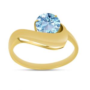 แหวนอะความารีนทรงเข้ารูปประดับเพชรเม็ดเดี่ยวสีทองโบราณ สำหรับผู้หญิง เหมาะสำหรับเป็นของขวัญวันเกิดเดือนมิถุนายน หรือใช้ในงานแต่งงาน พร้อมบริการดรอปชิปปิ้ง - Product Image 2