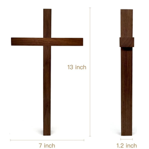 ไม้กางเขนไม้วอลนัททำมือขายส่งสำหรับตกแต่งบ้านและโบสถ์ ติดผนัง - Product Image 6