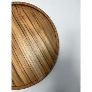 Plateau de service en bois naturel, 24 pouces, écologique, articles de hôtellerie, ustensiles de cuisine, décoration de table, forme ronde, plateau de service en bois - Product Image 5