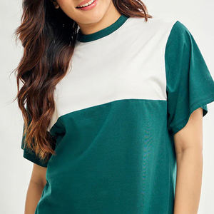 T-shirt classique pour femme, col rond, manches courtes, mélange de coton, doux, respirant, confortable, coupe décontractée, pour tous les jours - Product Image 2