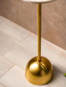 Modern Brass <b>Side</b> <b>Table</b> <b>Round</b> Marble Top <b>Gold</b> Finish Indoor Home Decor Living Room Stand Durable Design - Product Image 3
