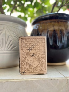 New Arrival Passport Holder Designer Tooled Leather Western Pattern Style Hot Sale Unique Multi Function Travel Accessories - Product Image 2