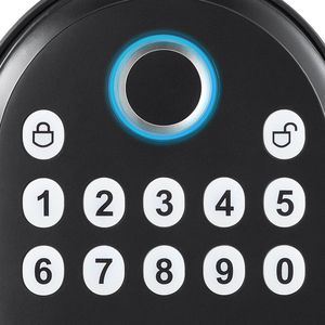 Maniglie per serrature a impronta digitale con funzione anti-spioncino a password unica e modalità di sblocco costante per porte in legno - Opzioni di codice tastiera e chiave - Product Image 5