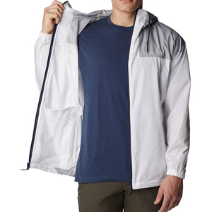 Men's Casual Full <b>Zip</b> Polyester Windbreaker Hooded Jacket Fashion Men's Outdoor Rain Hiking Windproof Windbreaker Jacket - Product Image 4
