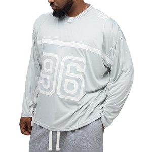 Maillot de football américain respirant à col en V et manches longues, uniforme d'équipe personnalisé gris, tenue d'entraînement sublimée, vente en gros, norme américaine - Product Image 1