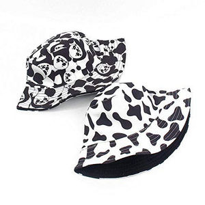 Wholesale Custom High Quality Polyester Printing Embroidery Logo <b>Reversible</b> Sun Cap Summer Unisex Cow Print Outdoor Beach Travel - Product Image 6