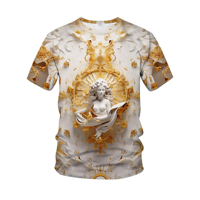 Camiseta de Cuello Redondo para Hombre, Corte Ajustado, Manga Corta, Multicolor, Diseño Personalizado, Impresión Digital, Tejido de Punto, 100% Algodón, Alta Calidad, Ecológica