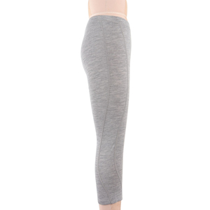Mid Waist Gray Plaid Capris Leggings 100% <b>Wool</b> Knitted Stretch Women's Formal Style All Seasons Wear - Product Image 2