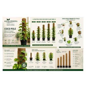 Poteau en coco naturel de 5 pieds (60 pouces) en fibre de coco pour plantes grimpantes - Product Image 2