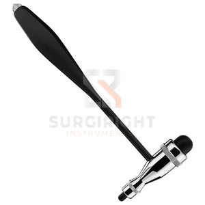 Marteau de réflexe neurologique Tromner avec brosse intégrée, manche HDP noir, outil de test de réponse cutanée superficielle, modèle Blush chirurgical CE - Product Image 3