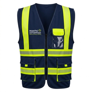 Gilet de sécurité réfléchissant à haute visibilité sur mesure à 3 poches pour la construction, les travaux routiers et le personnel de sécurité - Product Image 1