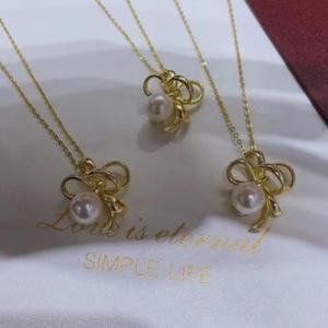 สร้อยคอจี้มุกน้ำจืดของ Huiyuan Jewelry แสงสว่างสดใส เงินแท้ พร้อมริบบิ้น ดีไซน์เต้นระบำ ความสดชื่นจากธรรมชาติ - Product Image 3