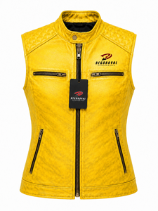 Chaleco de cuero elegante para mujer con construcción duradera, costuras impecables, cierre de cremallera suave y ajuste cómodo para todas las estaciones. - Product Image 4