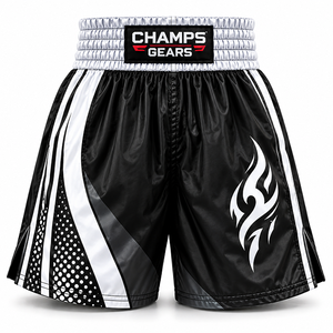 Pantalones Cortos de Boxeo de Satén Personalizados OEM para Hombre con Cintura Elástica Ancha, Pantalones Deportivos Ligeros para Entrenamiento de Boxeo y Ropa Deportiva - Product Image 3