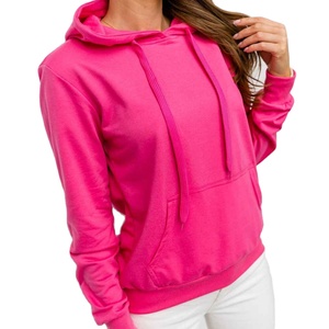Sudadera con capucha ligera de verano para mujer, sudadera de manga larga con corte regular, estilo hip hop, de color liso, con bolsillo - Product Image 2