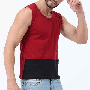 เสื้อกล้ามแบบใหม่มาถึงแล้ว สไตล์ลำลองสำหรับผู้ชาย เสื้อกล้ามออกกำลังกาย แห้งเร็ว ระบายอากาศได้ดี คุณภาพสูง สีดำและสีแดง - Product Image 2