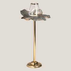 Portavelas Floral Shine On con Soporte de Vidrio para Decoración del Hogar, Diseño Metálico Resistente al Calor - Product Image 2