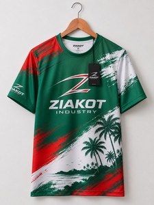 ZIAKOT industry Nouveau design T-shirt de performance personnalisé vert rouge-blanc pour homme - Product Image 1