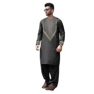 Embroidered Shirt Afghan Simple Pleated Shalwar Men's Salwar Kameez 2 Piece Customized Fabric Made Traditional Ethnic - Product Image 4