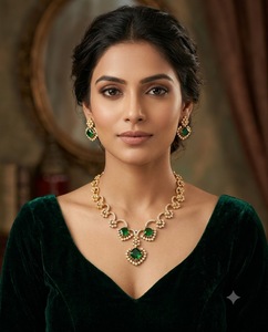 Elegant Cushion Cut Stone Statement Necklace <b>Set</b> Sparkling American Diamond Drop Earrings <b>Set</b> Indian Fashion <b>Jewellery</b> For Women - Product Image 2