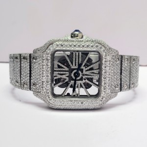 Fully Iced VVS Moissanite Diamond Luxury Digital <b>Automatic</b> Movement Stainless Steel Watch S925 Silver Hip Hop Quartz Watches - Product Image 3