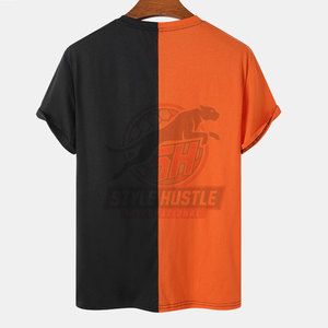 Camiseta de hombre 100% algodón, estampada, de corte holgado, manga corta, precio bajo, transpirable y ligera. - Product Image 2