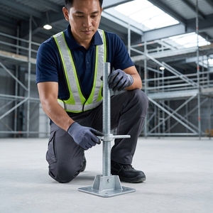 Adjustable Base Jack Galvanized Steel <b>Scaffold</b> Support Industrial Design Corrosion Resistant US UE Export high quality - Product Image 6