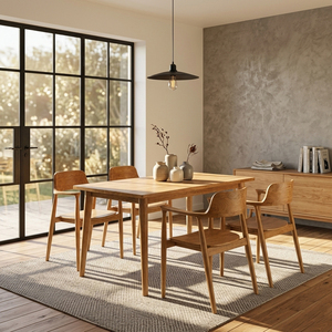 Solid Teak Premium Scandinavian Wholesale Soren Teak <b>Dining</b> <b>Set</b> Hirosima Chair <b>Dining</b> Room Furniture for Home and Restaurant Use - Product Image 2