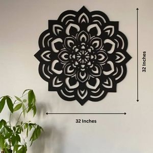 Bohemian Metal Wall Art Mandala Decor Laser Cut Circular Black Home <b>Decoration</b> for Living Room Bedroom Hotel Interior - Product Image 3