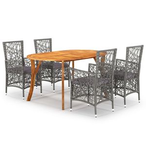 Set da pranzo Patio 5 pezzi grigio - Product Image 1