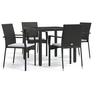 Conjunto de Comedor para Jardín en Negro - Product Image 2