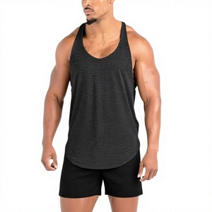 Men Casual Seamless Knitted <b>Singlet</b> Lightweight <b>Running</b> Tank Top Breathable Solid Polyester Gym Sport Vest - Product Image 1