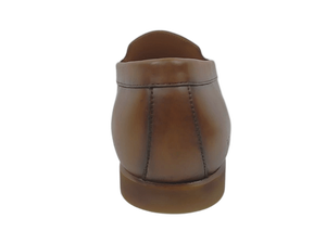 Mocasines de Cuero Genuino Color Marrón Tabaco, Punta Redonda, Sin Cordones, Suela de Goma Acolchada, Color Sólido, Para Todas las Temporadas - Product Image 3