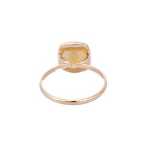 NOVA 18K Solid Gold Oval Cut Citrine Solitaire Ring-Resizable Wedding Band Daily Wear - Product Image 4