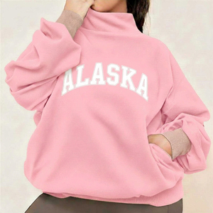 เสื้อสเวตเชิ้ตผ้าฟลีซคอตั้งทรงหลวมไหล่ตกสีเหลืองแบบกำหนดเองสำหรับผู้หญิง สวมใส่สบายในฤดูหนาว ขายส่งในสหรัฐอเมริกา สหราชอาณาจักร ยุโรป รับผลิตแบบ OEM - Product Image 3