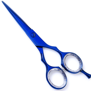 Tijeras de barbero de la mejor calidad para diestros, de 5.5 pulgadas, para corte de cabello, de uso profesional, color azul. - Product Image 3