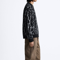 Maßgefertigter OEM ODM Herren-Pullover mit Jacquard-Muster, Streetwear Rundhals-Strickoberteil, Winter-Wollstrickware für Männer