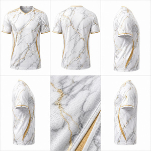 เสื้อฟุตบอลแบบยูนิเซ็กซ์แขนสั้นพิมพ์ลายระเหิดแห้งเร็วระบายอากาศได้ดีคุณภาพสูงชื่อหมายเลขเสื้อทีมแบบกำหนดเอง - Product Image 5