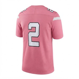 Camiseta de Fútbol Americano Rosa para Hombre, Ropa Deportiva Atlética, Malla Transpirable en la Parte Delantera, Secado Rápido, Manga Corta, OEM, 100% Poliéster - Product Image 2