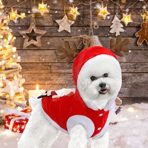 Costume Natalizio per Animali Domestici con Corna di Renna e Babbo Natale, Cappotto Invernale per Capodanno - Product Image 6