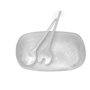 Bol de service intemporel en résine avec ensemble de cuillères pour une décoration de table classique et moderne, créant une expérience de service élégante - Product Image 1
