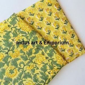 Tela de Algodón Cambray Estampada a Bloques 60x60, Tela de Algodón con Estampado Tradicional Jaipuri - Product Image 3