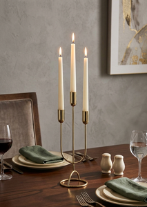 Good Looking Metal Taper <b>Candle</b> Holder Combination of White & Gold for Candlelight <b>Dinner</b> Home & Wedding Decor - Product Image 2