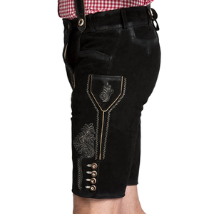 Pantalones de Cuero de Gamuza Auténtica con Aspecto Natural y Estilo Tradicional, Pantalones Cortos de Cuero Estilo Lederhosen - Product Image 6