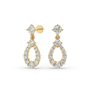 Boucles d'oreilles en diamant de laboratoire rond brillant de 1,54 carat, or 14K 10K, style unique et léger, vente en gros, fournisseur de bijoux B2B - Product Image 2