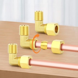 Codo de 90° de compresión de latón forjado de acero inoxidable 316, 2-4-4, 1/4" OD x 1/4" NPT macho, para instrumentación de alta presión - Product Image 6