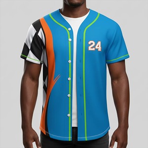Camisetas de Béisbol Azules Personalizadas, Cosidas, para Hombres, Mujeres y Jóvenes, Camisetas de Béisbol Personalizadas con Botones, Diseño de Uniformes Deportivos para Equipos - Product Image 4