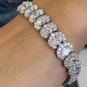 925 Sterling Silver Moissanite Cuban Link <b>Bracelet</b> D Color VVS Iced Out Jewelry <b>Adjustable</b> Moissanite <b>Bracelet</b> for Women - Product Image 4
