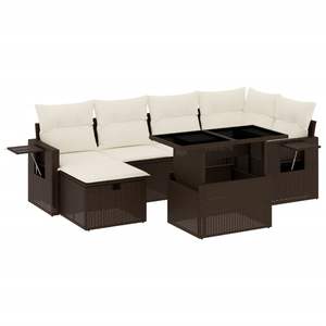 Conjunto de Sofás Grandes para Jardín en Ratán PE Marrón con Acero con Recubrimiento en Polvo, Muebles de Exterior Premium - Product Image 2
